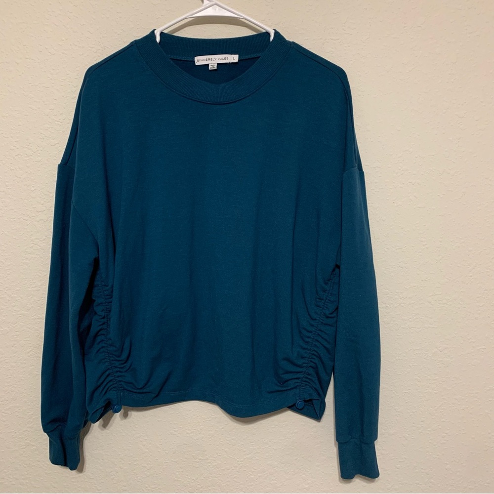 Sincerely Jules Teal Sweatshirt‎ Large Soft